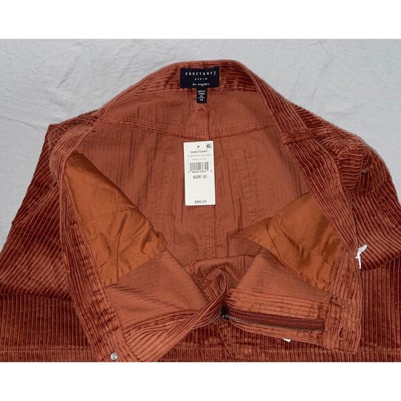 Sanctuary 5-Pocket Thick Wale Corduroy Mini Skirt. Burnt Orange, Women's 32. NWT - Picture 3 of 5